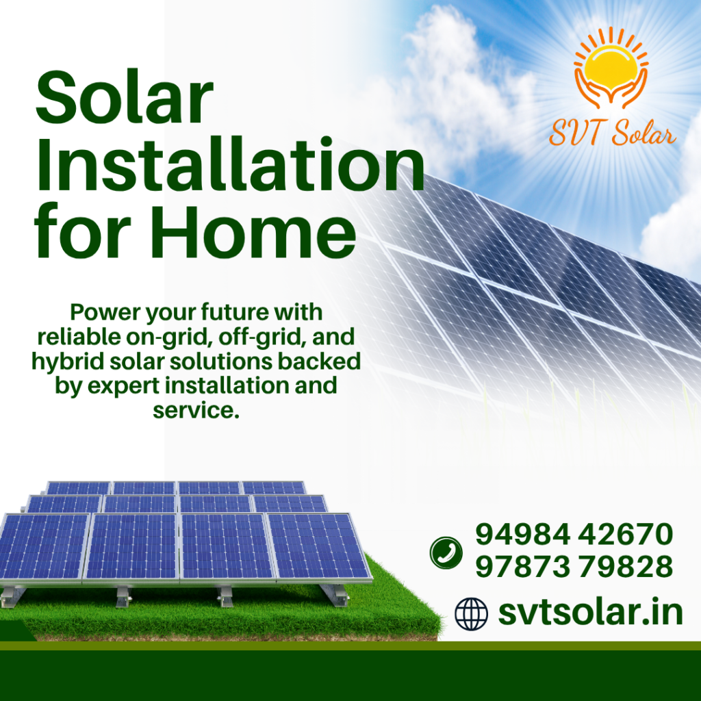 Solar Installation for Home in Pollachi
